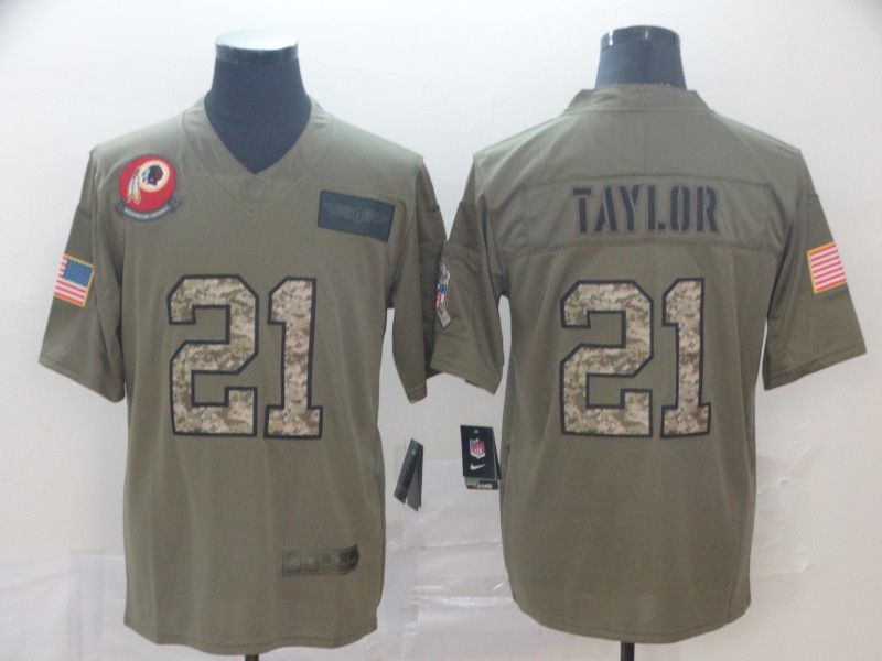 Men Washington Redskins #21 Taylor Camo Nike Olive Salute To Service Limited NFL Jersey->los angeles rams->NFL Jersey